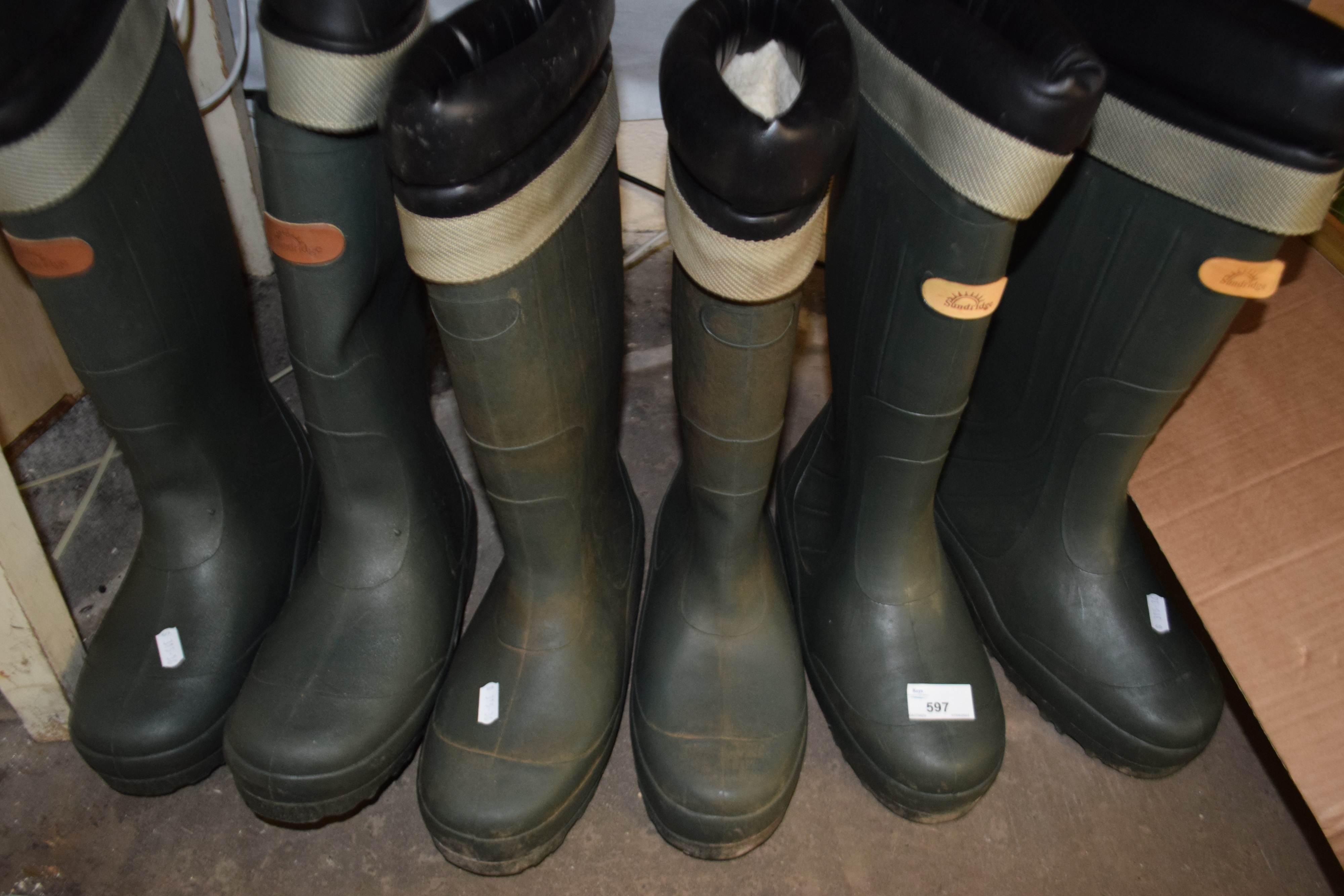 Three pairs of gentlemans wellington boots - Image 2 of 2