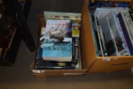 Box of assorted books to include military reference and others