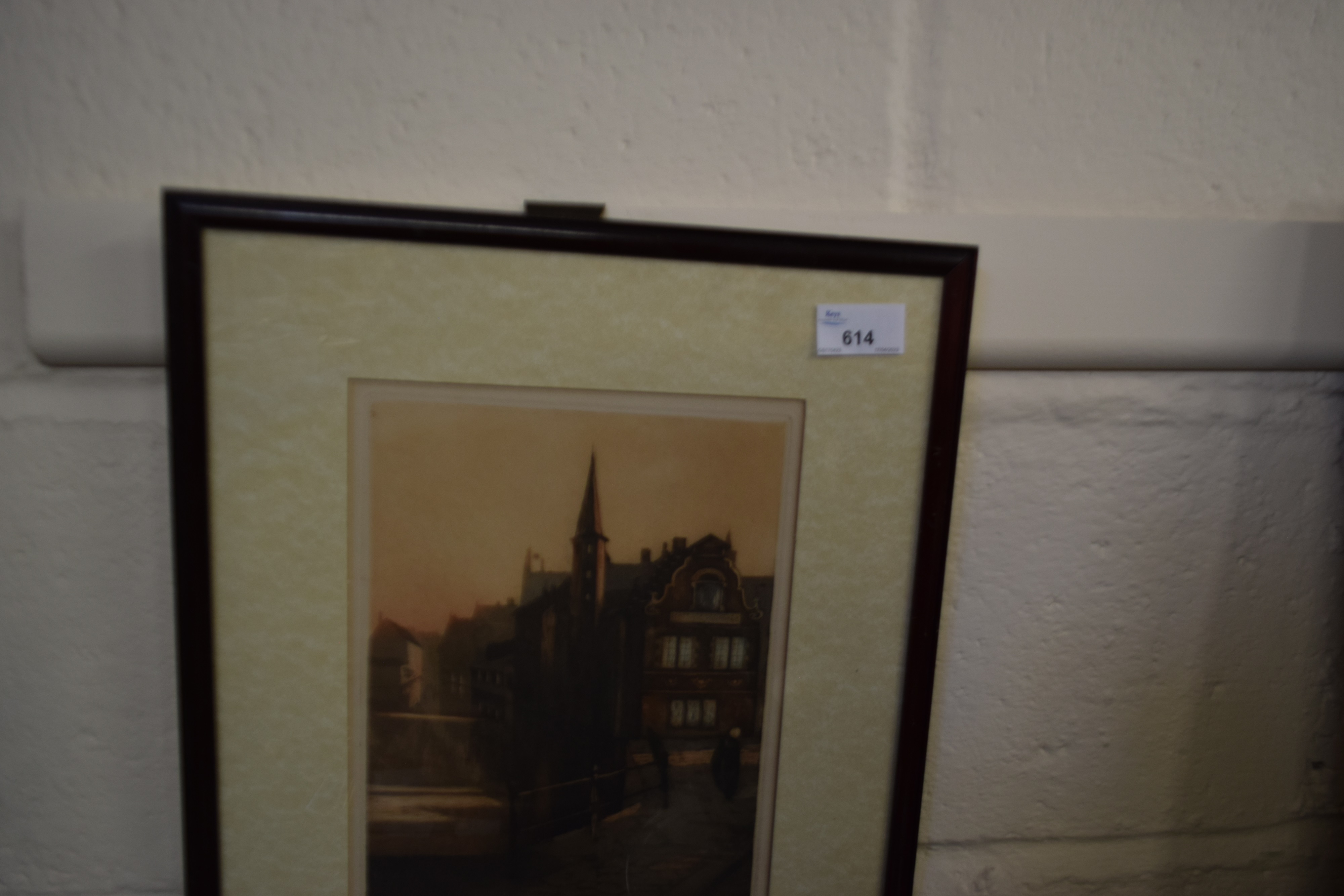 Coloured engraving of Bruges, framed and glazed - Image 3 of 4