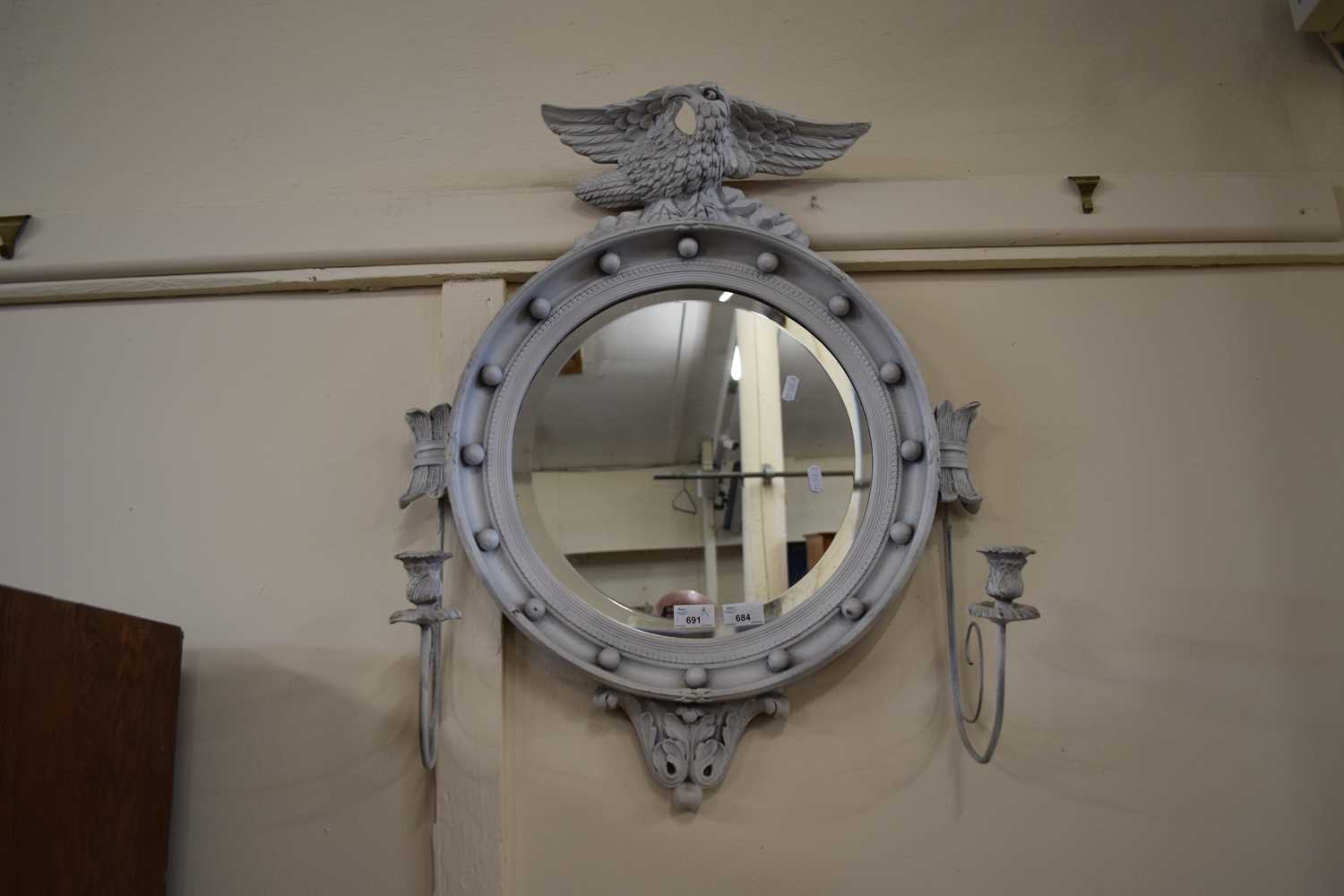 Pale grey modern wall mirror - Image 2 of 2