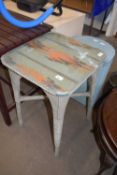 Lloyd Loom style glass top table