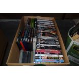 Box of assorted DVDs