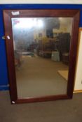 Modern rectangular wood framed mirror