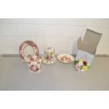 Mixed Lot: Masons Mandalay Red photo frame, tea cannister, shell formed dish together with porcelain