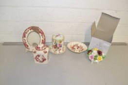 Mixed Lot: Masons Mandalay Red photo frame, tea cannister, shell formed dish together with porcelain
