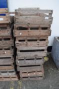 Eight wooden potato or apple crates