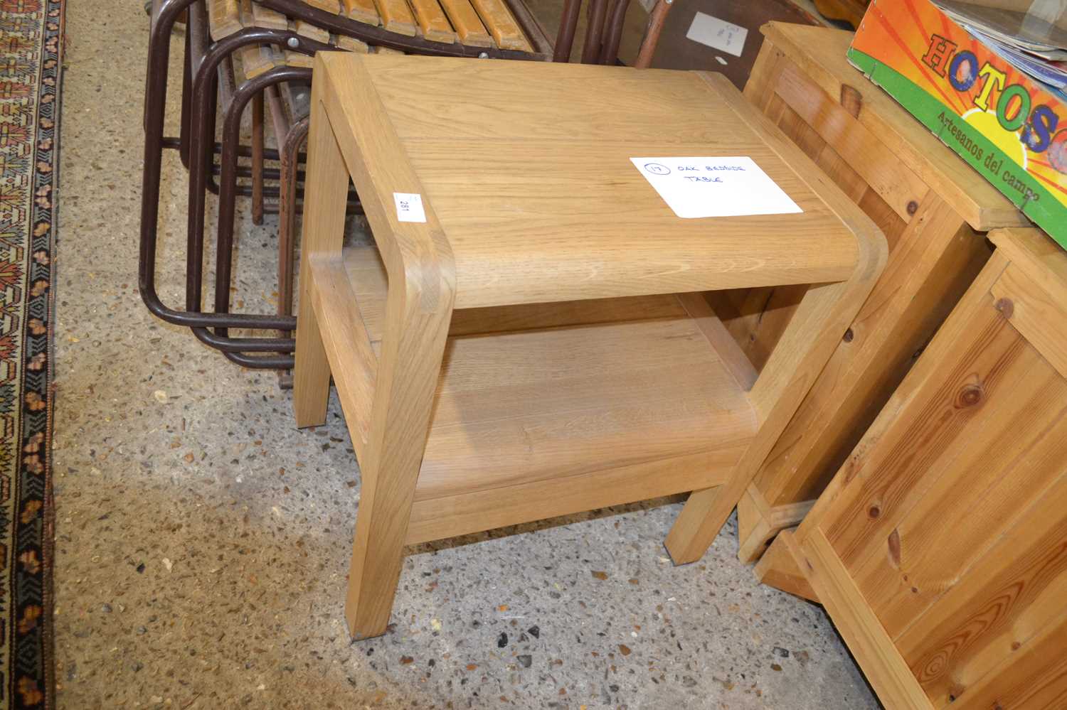 Modern oak bedside table