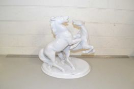 20th Century porcelain model of two horses