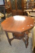 Late Victorian American walnut octagonal centre table