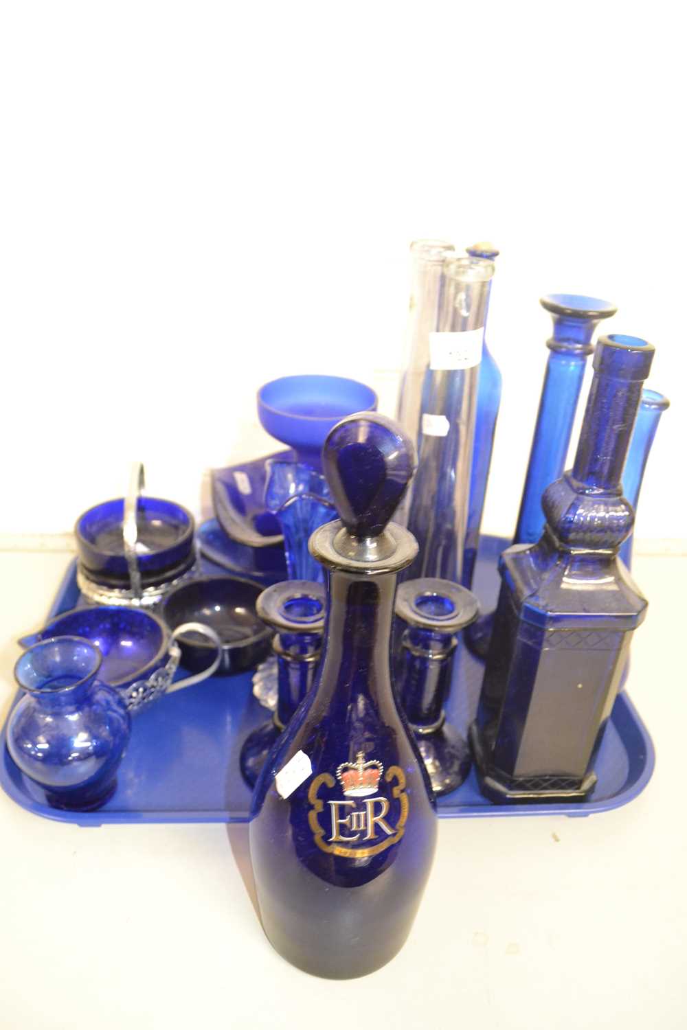 Mixed Lot: Various blue glass wares to include vases, bowls, bottles etc - Image 2 of 2