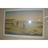 Harold Ellis, a group of four coloured prints from the Historic Golf Courses of Great Britain