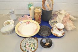 Tray of various assorted ceramics, candles and other items