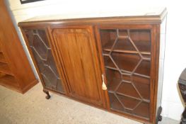 Edwardian mahogany bookcase cabinet on ball and claw feet