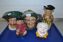 Collection of various character jugs to include Royal Doulton The Cavalier and others