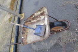 Wheelbarrow with complimentary shovel