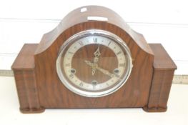 Walnut cased mantel clock