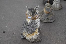 Concrete garden owl ornament