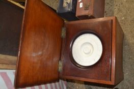 Vintage hardwood box commode with ceramic liner