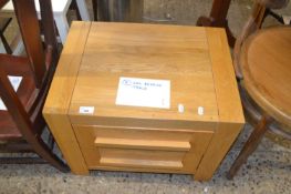 Modern oak two drawer bedside table