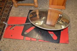 Mixed Lot: Large convex mirror and two workshop jigs (3)