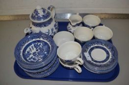 Quantity of Churchill & Broadhurst Willow Pattern tea and table wares