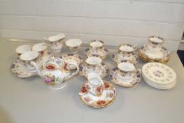 Quantity of Queens floral decorated tea wares together with a small quantity of Tuscan tea wares