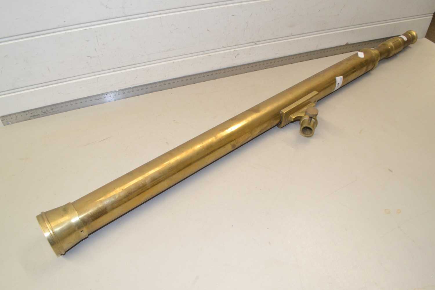 Large brass telescope, unsigned, 97cm long