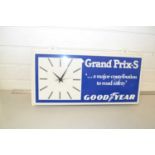 Retro Goodyear Tyres advertising clock, quartz movement