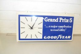 Retro Goodyear Tyres advertising clock, quartz movement