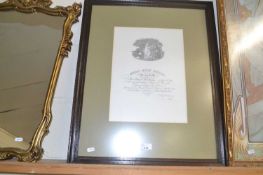 Framed Royal Arch Druids Certificate