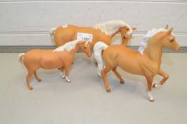 Three Beswick matt finish horses