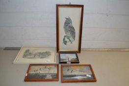 Mixed Lot: James Allen study of Broadland scene together with Peter Scott prints and others (5)