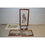 Mixed Lot: James Allen study of Broadland scene together with Peter Scott prints and others (5)