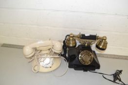 Two retro style telephones
