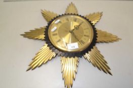 Vintage Metamec star shaped wall clock