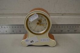 Small continental bedside clock, 10cm high
