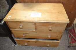 Victorian pine four drawer chest, 89cm wide