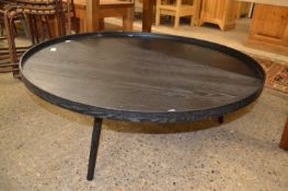 Black ash effect circular coffee table
