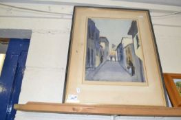 Julian Pannett, study of a street scene, framed and glazed