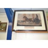 19th Century coaching print titled The Road 1825, Commercial Traveller