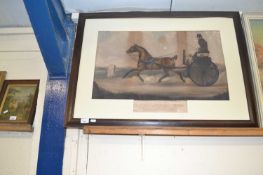 19th Century coaching print titled The Road 1825, Commercial Traveller