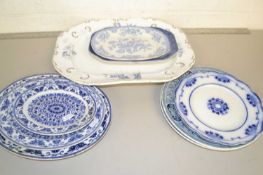 Various ceramics to include meat plates, various decorated dinner plates etc