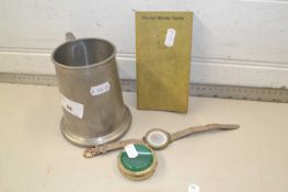 Mixed Lot: Pewter Kings tankard, wrist watch, money guide and a small modern pill box