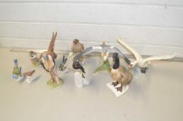 Collection of Geobel model birds to include Heron, Swan, Canada Goose, Pheasant and others (11)