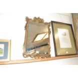 20th Century wall mirror in gilt finish frame