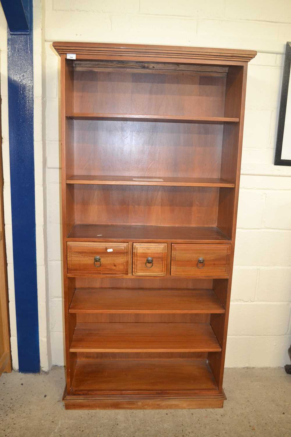 Modern hardwood bookcase cabinet, 90cm wide