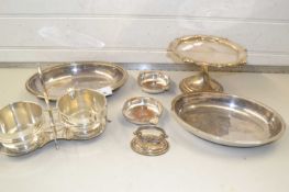 Mixed Lot: Silver plated wares to include serving dish, tazza and other items