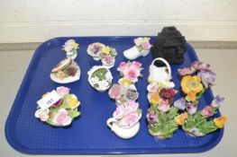 Collection of various porcelain flower models and other items