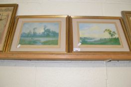C Williamson, pair of coloured prints, Suffolk landscape and Autumn Twilight (2)