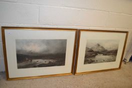 Coloured engraving, Trout Fishing plus another similar, gilt framed and glazed (2)